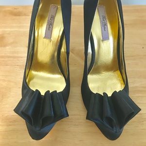 Ted Baker Black Bow Detail Satin Heels